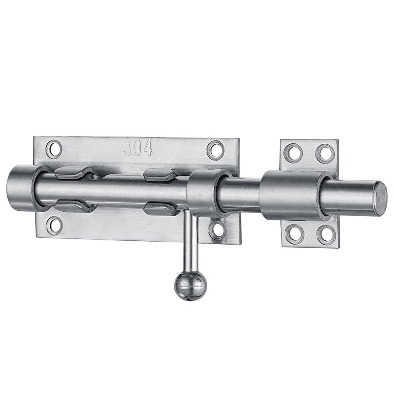JQK Sliding Bolt Gate Latch, 6.3 Inch (Thick 2.4mm) Heavy Duty 304 Stainless Steel Barrel Bolt with Padlock Hole, Interior Door Latches Brushed Finish, DL300-BN - Image 1